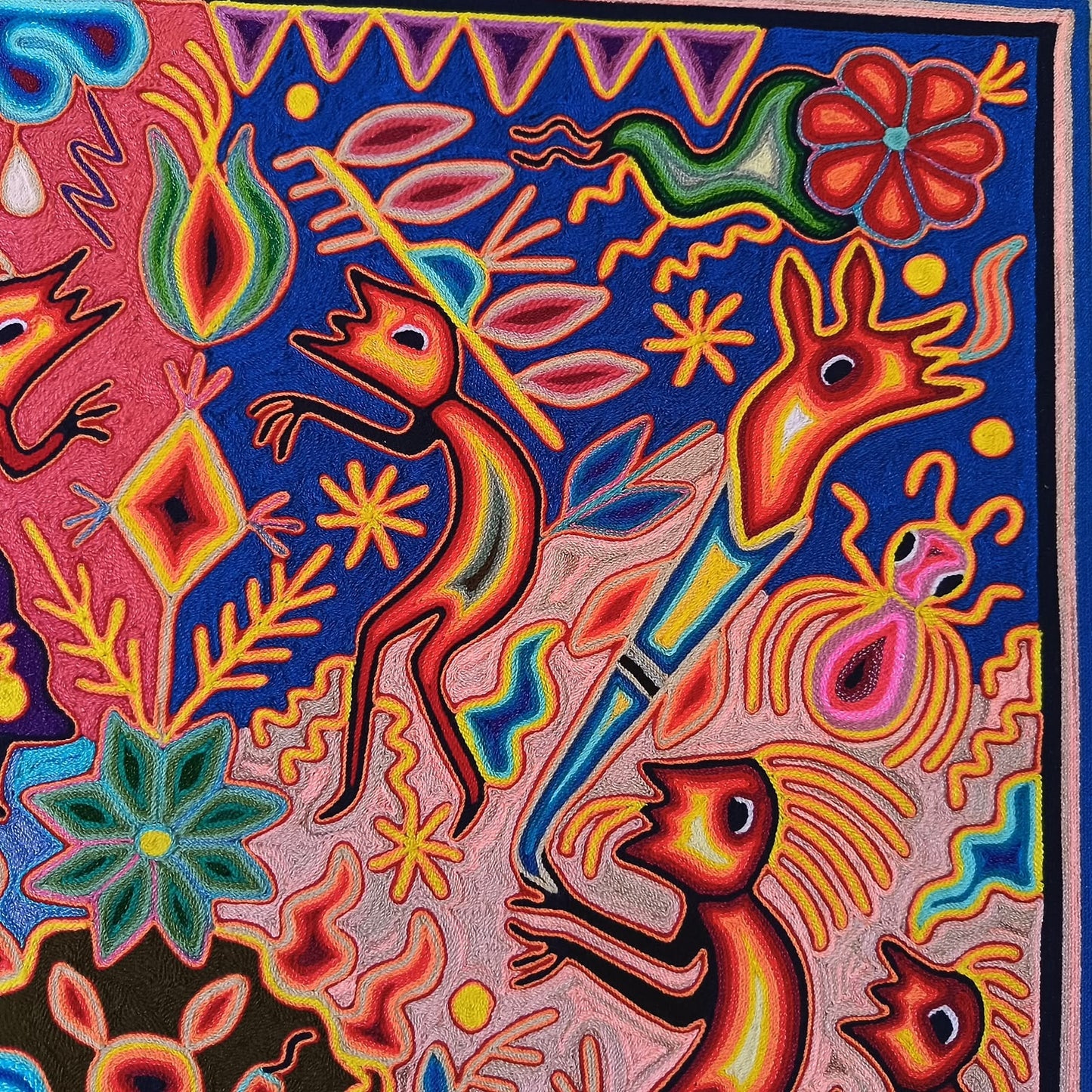 Huichol Yarn Painting Mexican Folk Art By Hilaria Chavez Carrillo PP9483