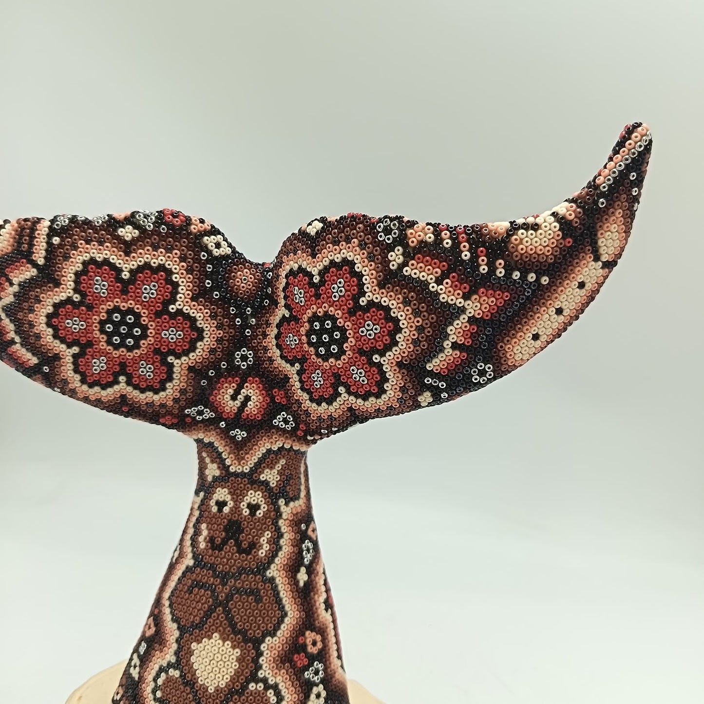 Mexican Huichol Hand Beaded Whale Tail By Isandro Villa Lopez PP9503