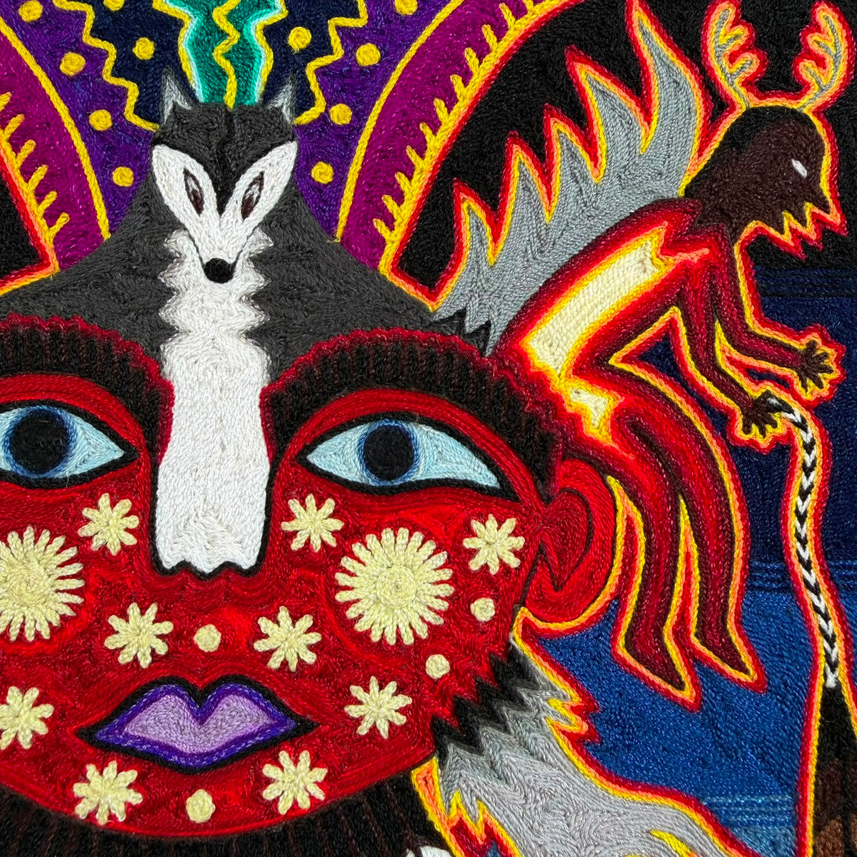 Huichol Indian Yarn Painting by Samuel Hernandez PP9552