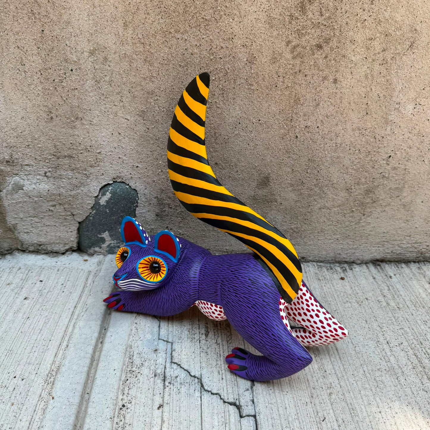 Oaxacan Wood Carving Racoon By Arsenio Morales PP9563
