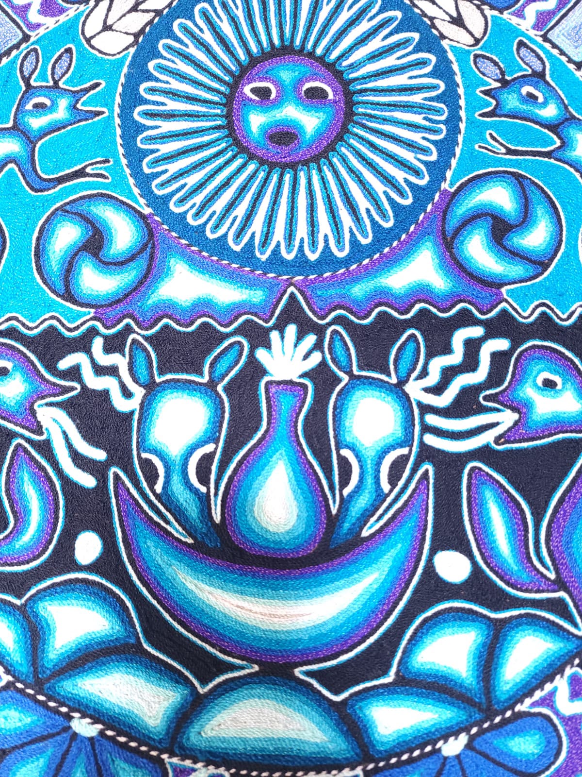 Huichol Yarn Painting Mexican Folk Art By Hilaria Chavez Carrillo PP9570