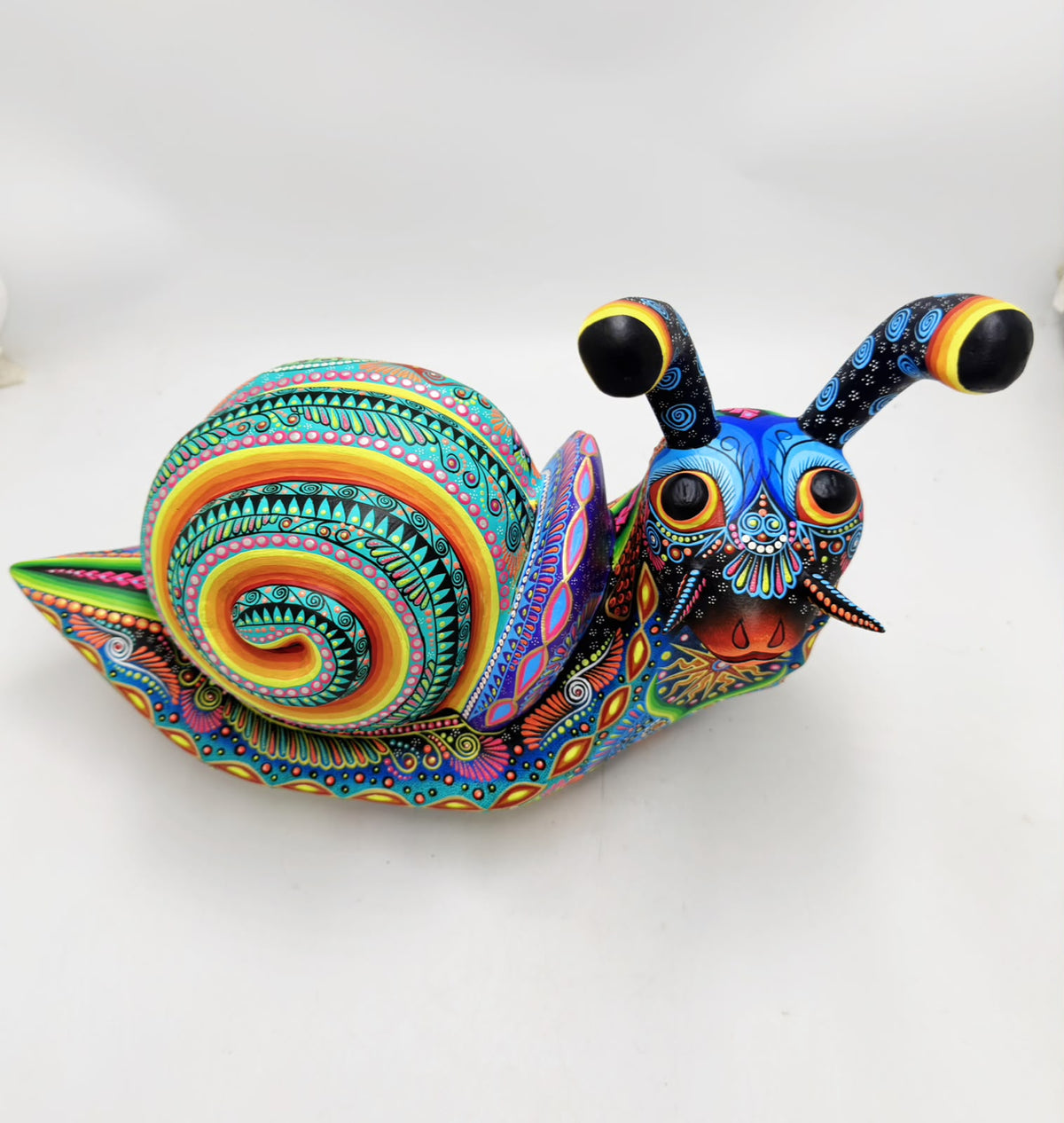 Mexican Folk Art Oaxacan Wood Carving Alebrije Hand Made, Snail By Luis Sosa PP9594