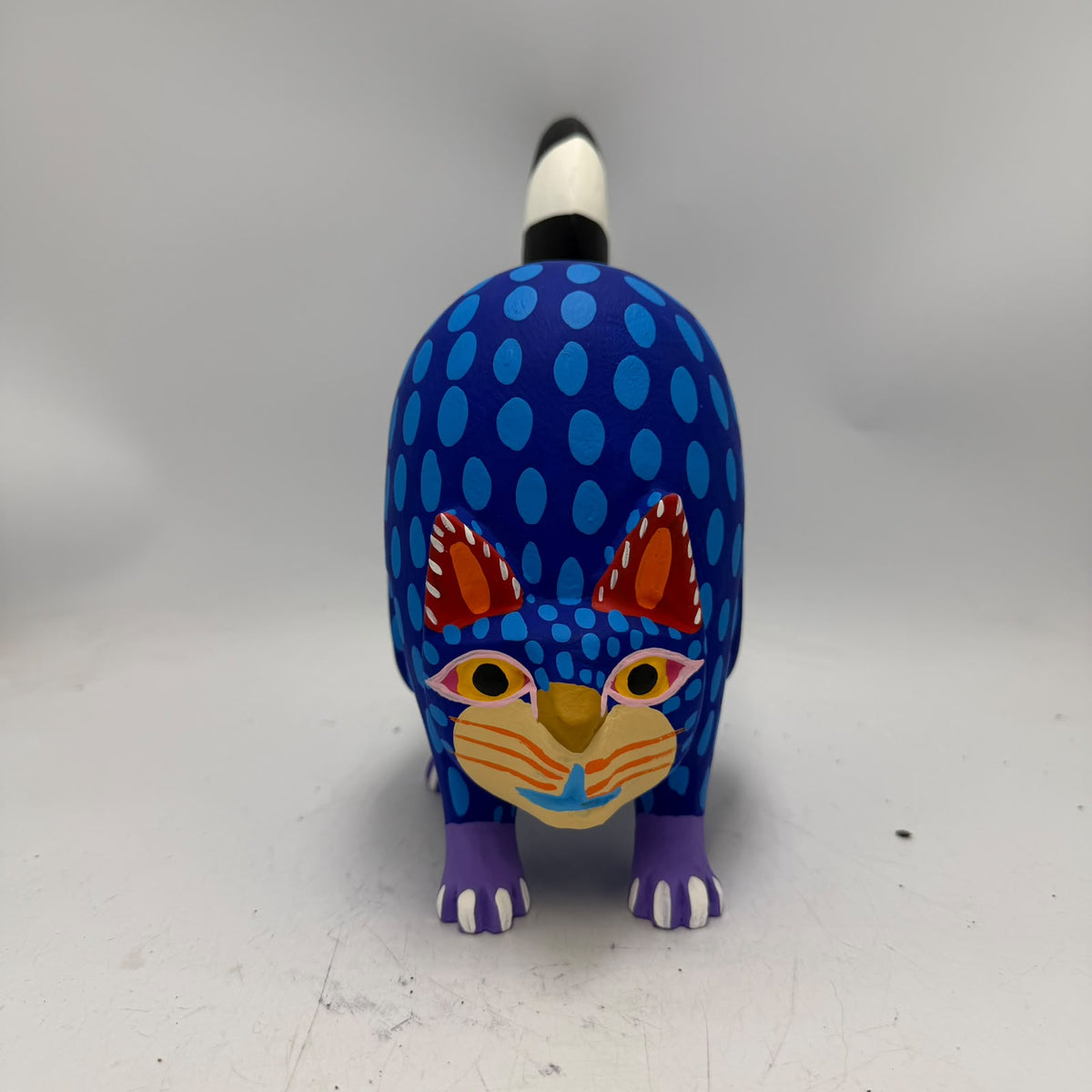 Oaxacan Wood Carving Hand Made, Cat By Armando Jimenez PP9621
