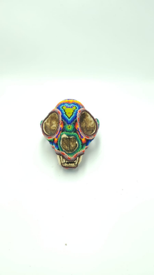 Mexican Huichol Hand Beaded Wildcat By Honorio Villa Lopez PP6059