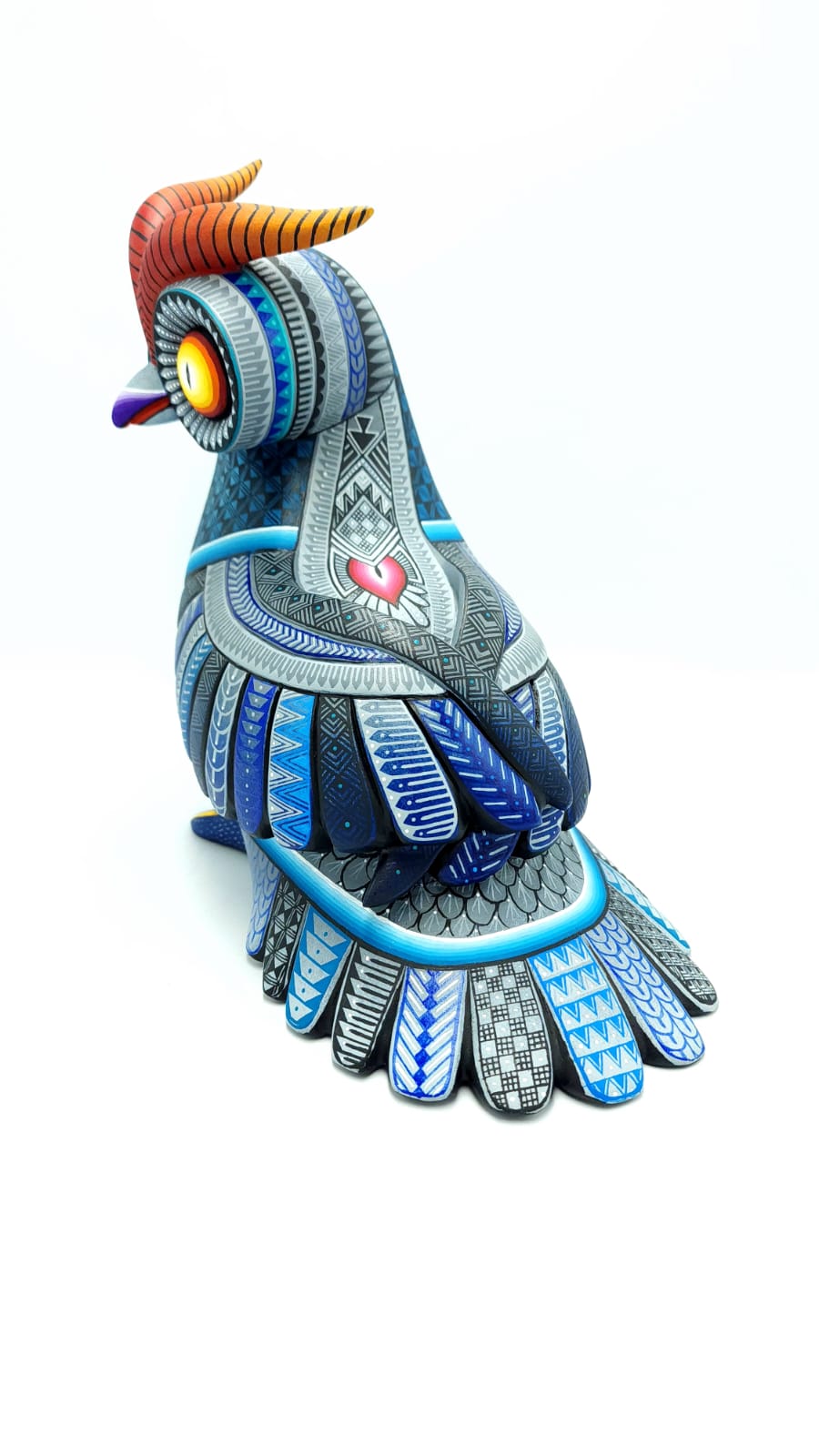 Mexican Oaxacan Wood Carving Owl By Julia Fuentes PP4922