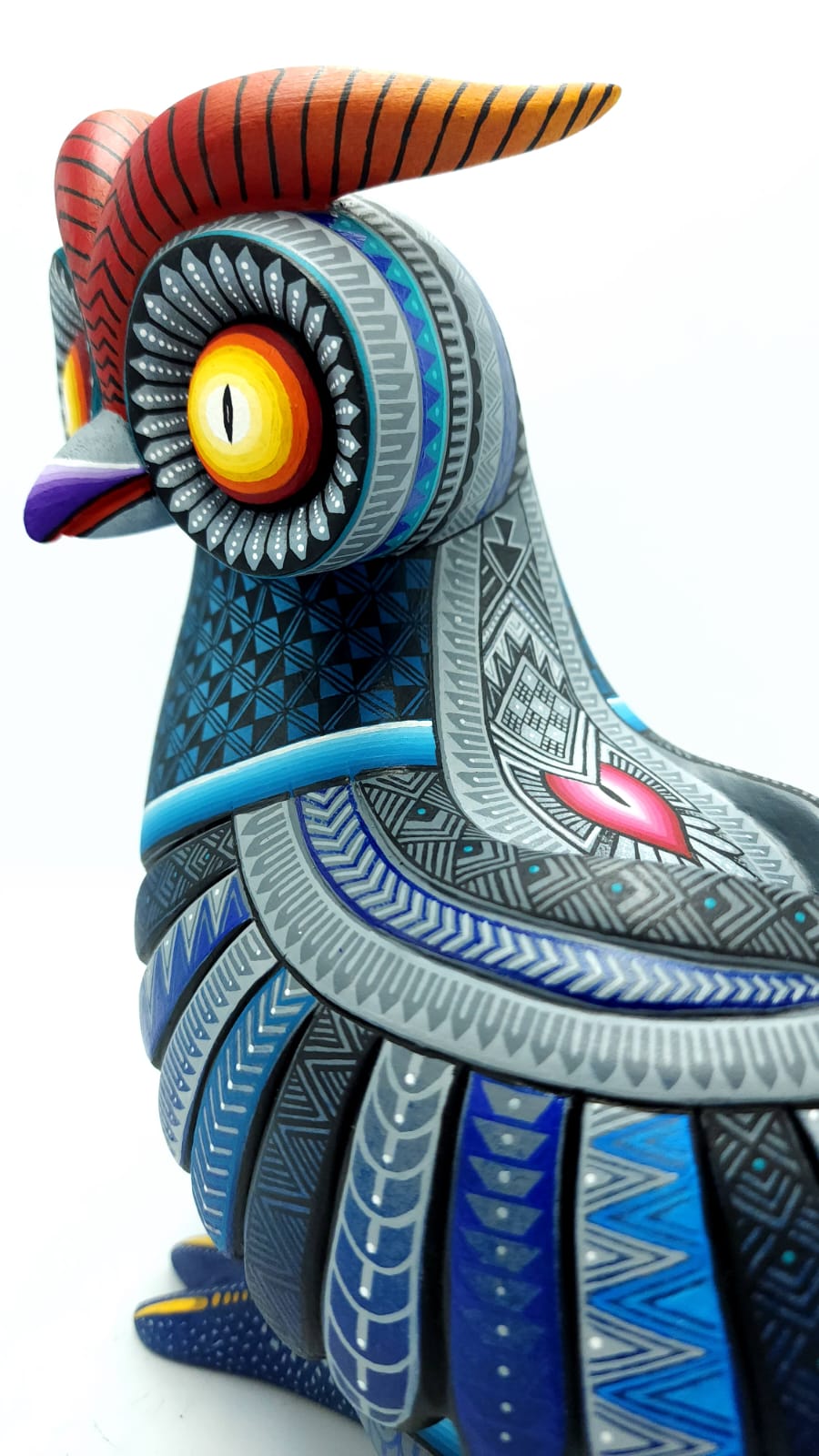 Mexican Oaxacan Wood Carving Owl By Julia Fuentes PP4922