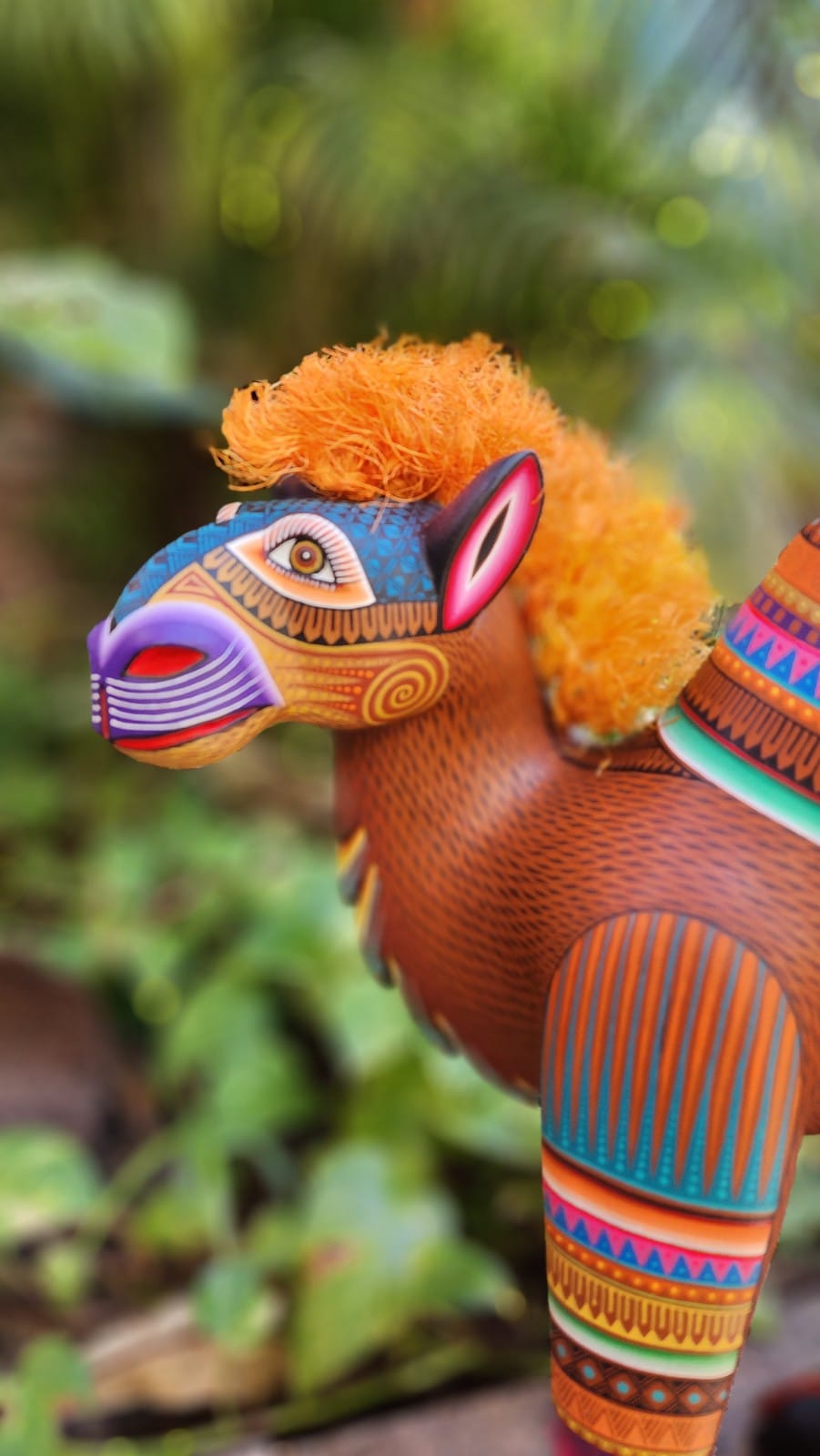 Mexican Oaxacan Wood Carving Camel By Julia Fuentes TJF01