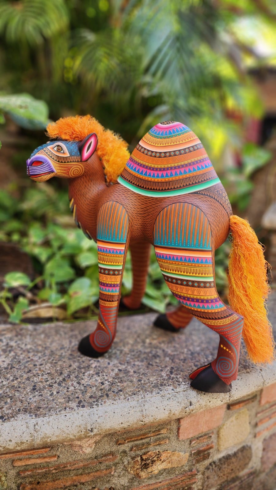 Mexican Oaxacan Wood Carving Camel By Julia Fuentes TJF01
