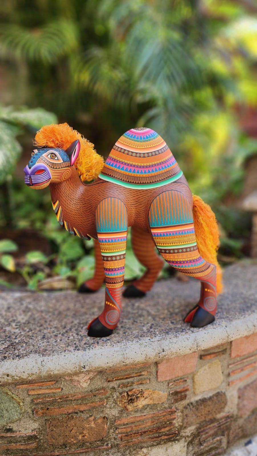 Mexican Oaxacan Wood Carving Camel By Julia Fuentes TJF01