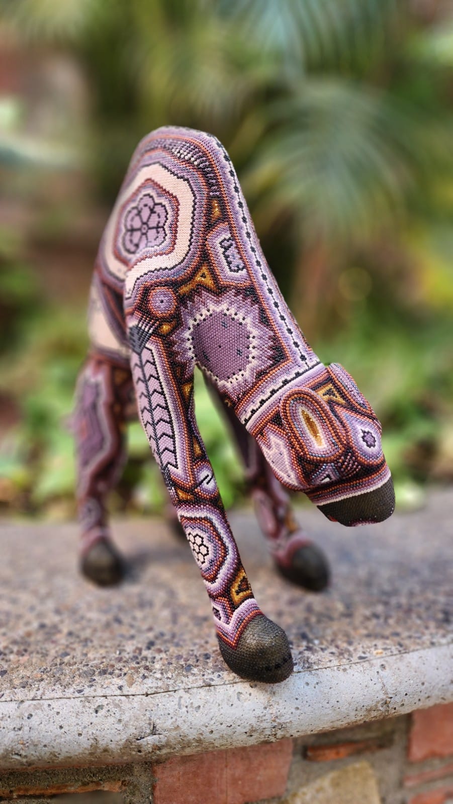 Huichol Hand Beaded Mexican Folk Art Jaguar By Mayola Villa Lopez HMV08