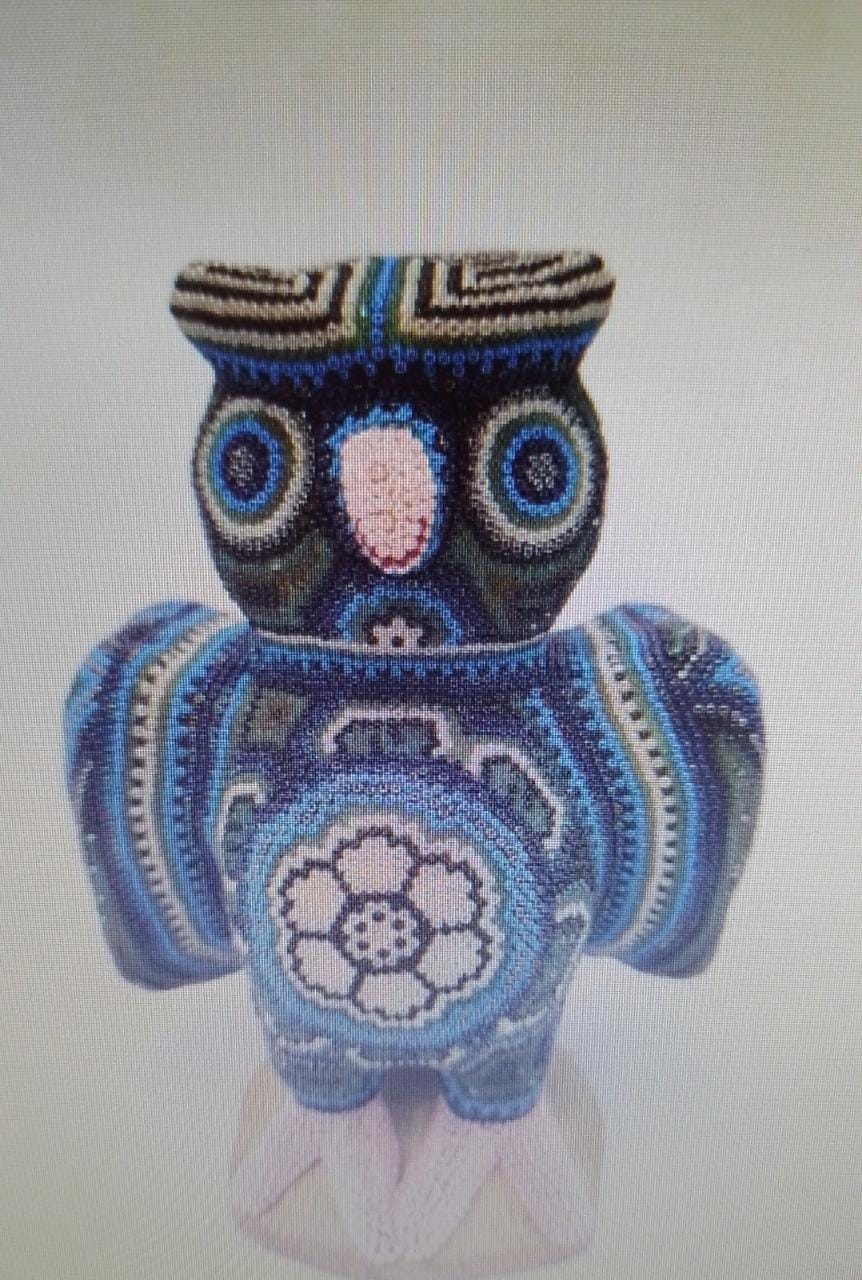 Beaded Mexican Folk Art Owl By Mayola Villa Lopez PP4494
