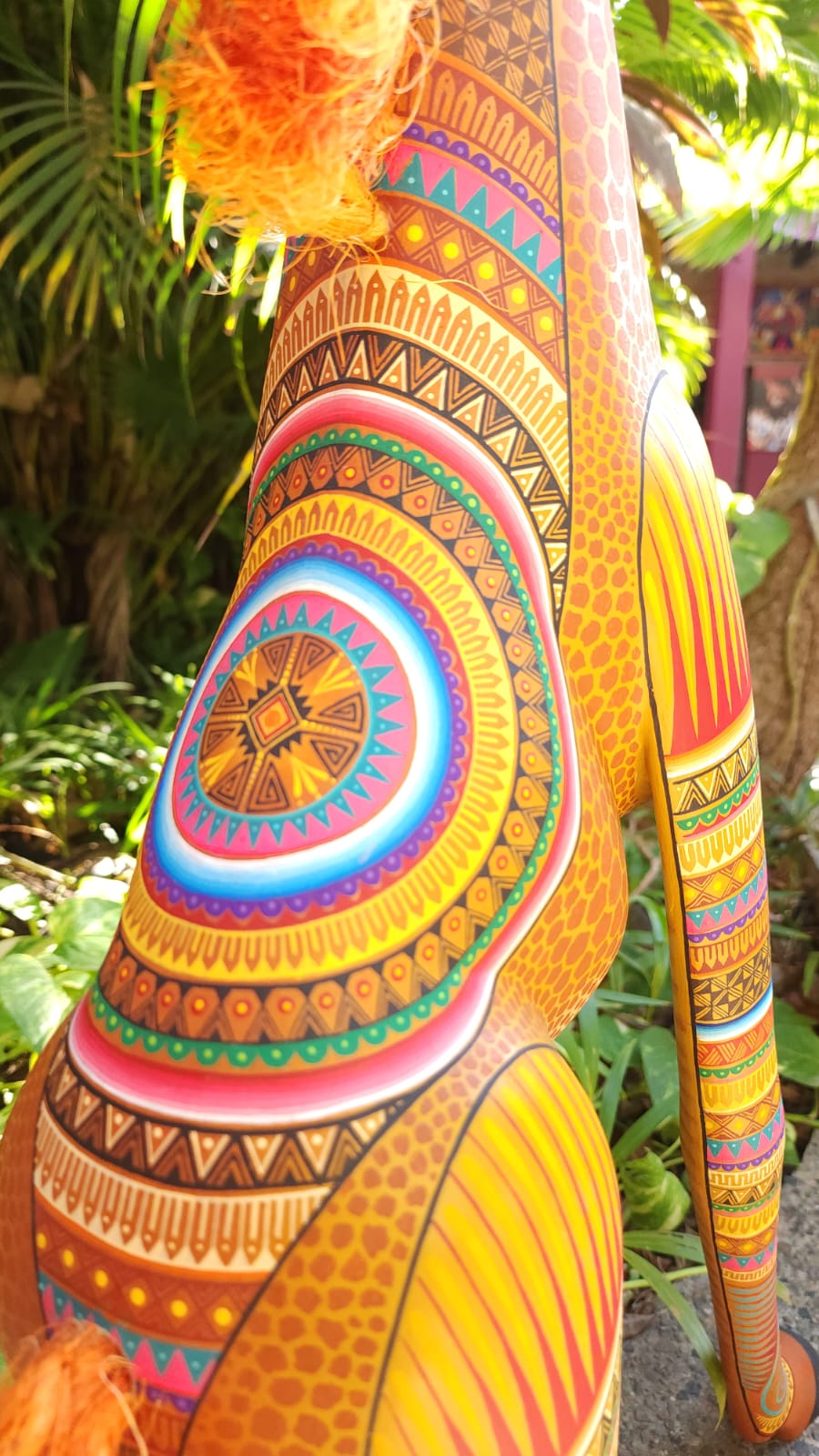 Mexican Oaxacan Wood Carving Giraffe By Julia Fuentes PP5094