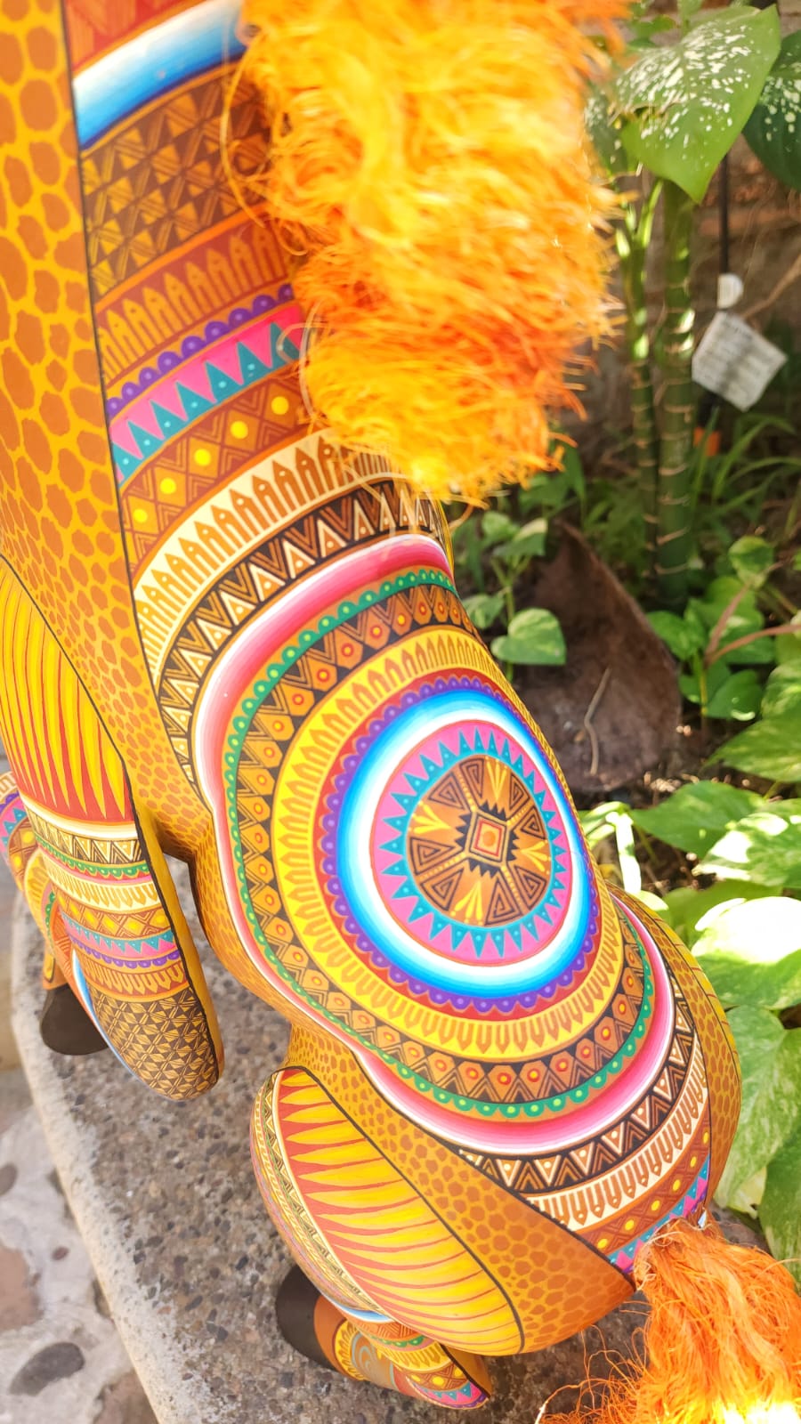 Mexican Oaxacan Wood Carving Giraffe By Julia Fuentes PP5094