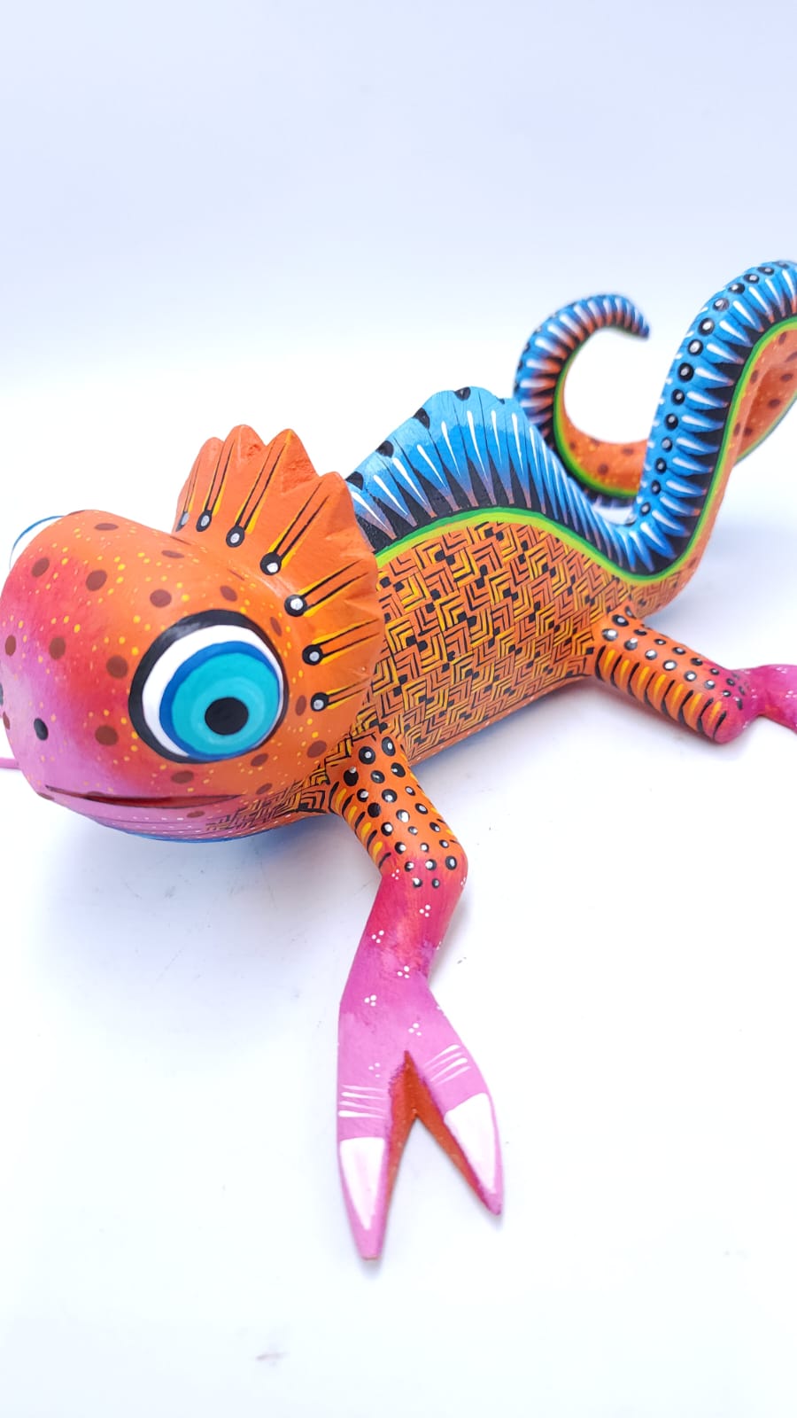 Oaxacan Wood Carving Chamaleon By Estudio 2403 PP5461
