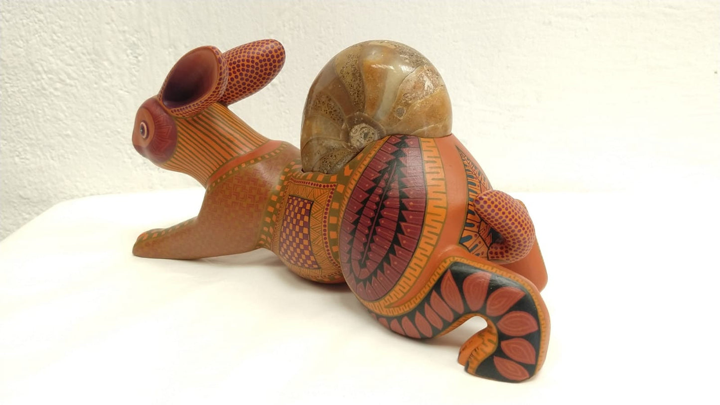 Oaxacan Wood Carving Rabbitt By Jacobo y Maria Angeles PP2558