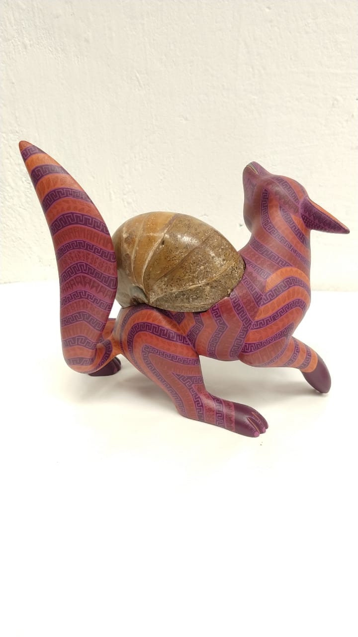 Oaxacan Wood Carving Coyote By Jacobo y Maria Angeles PP2559
