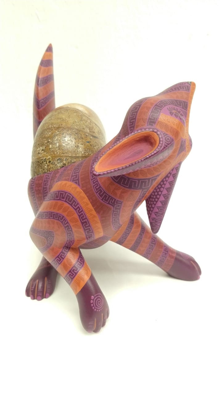 Oaxacan Wood Carving Coyote By Jacobo y Maria Angeles PP2559