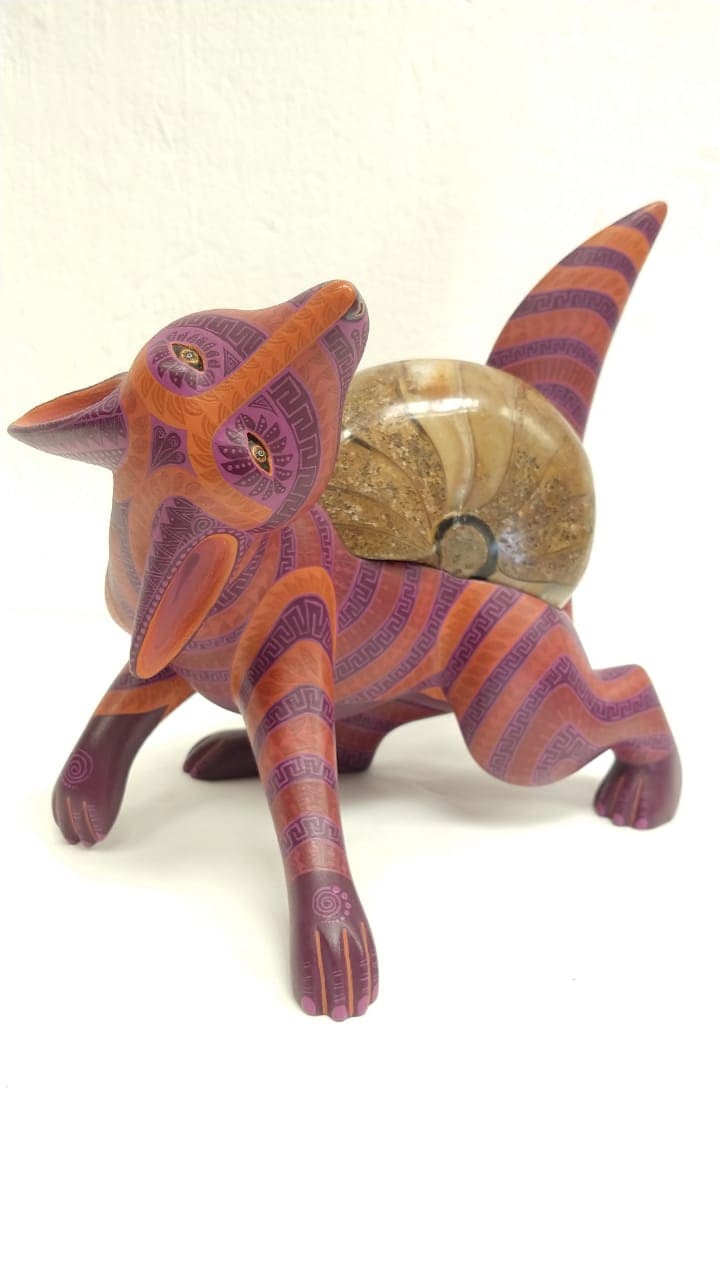Oaxacan Wood Carving Coyote By Jacobo y Maria Angeles PP2559