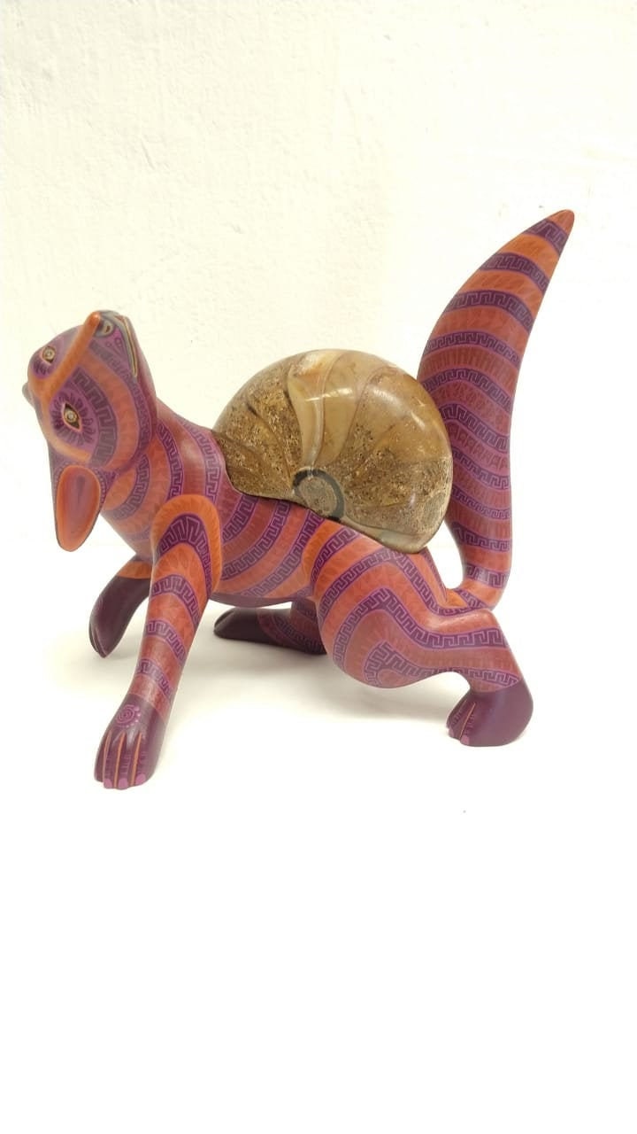 Oaxacan Wood Carving Coyote By Jacobo y Maria Angeles PP2559