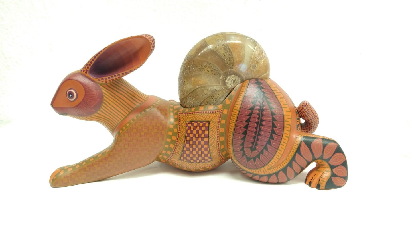 Oaxacan Wood Carving Rabbitt By Jacobo y Maria Angeles PP2558