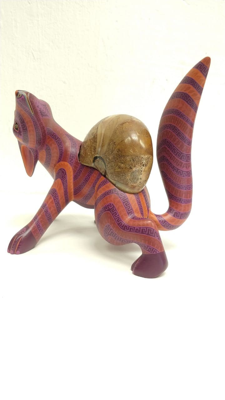 Oaxacan Wood Carving Coyote By Jacobo y Maria Angeles PP2559