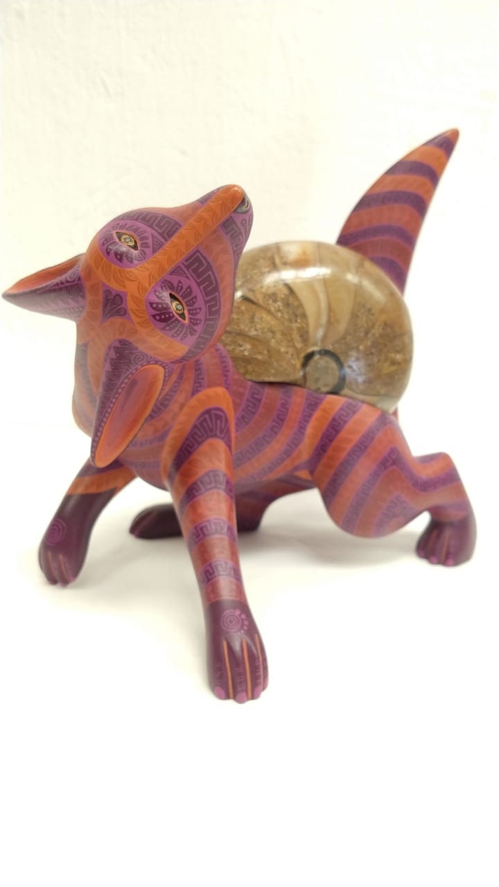 Oaxacan Wood Carving Coyote By Jacobo y Maria Angeles PP2559