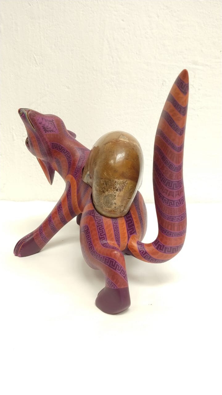 Oaxacan Wood Carving Coyote By Jacobo y Maria Angeles PP2559