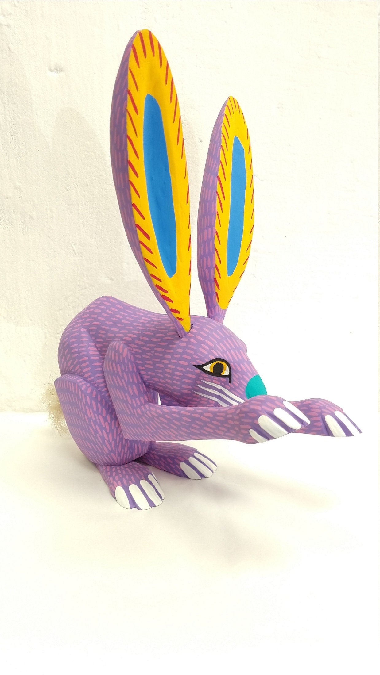 Oaxacan Wood Carving Bunny Rabbit By Armando Jimenez PP2754