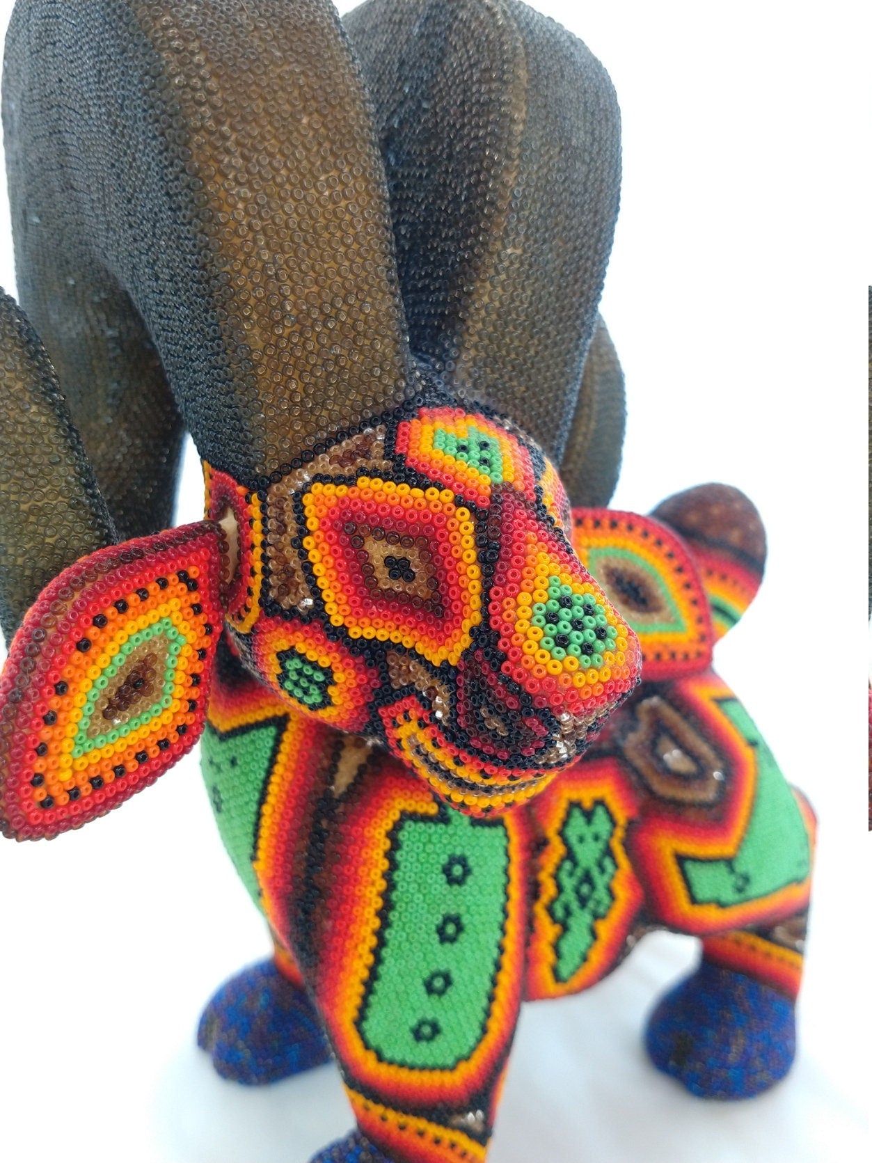 Huichol Hand Beaded Mexican Folk Art Ram By Mayola Villa Lopez PP2970