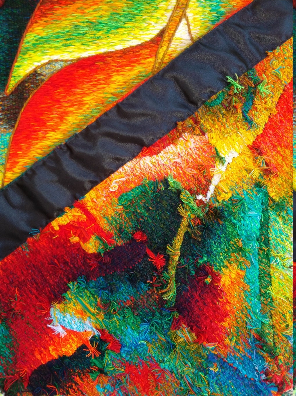 Hand Woven Alpaca Fiber Tapestry " Helicornia Bird of Paradise " By Constantino Laura PP2995