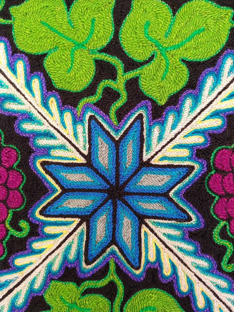 Huichol Indian Mexican Folk Art Yarn Painting Excelente Castro PP3652