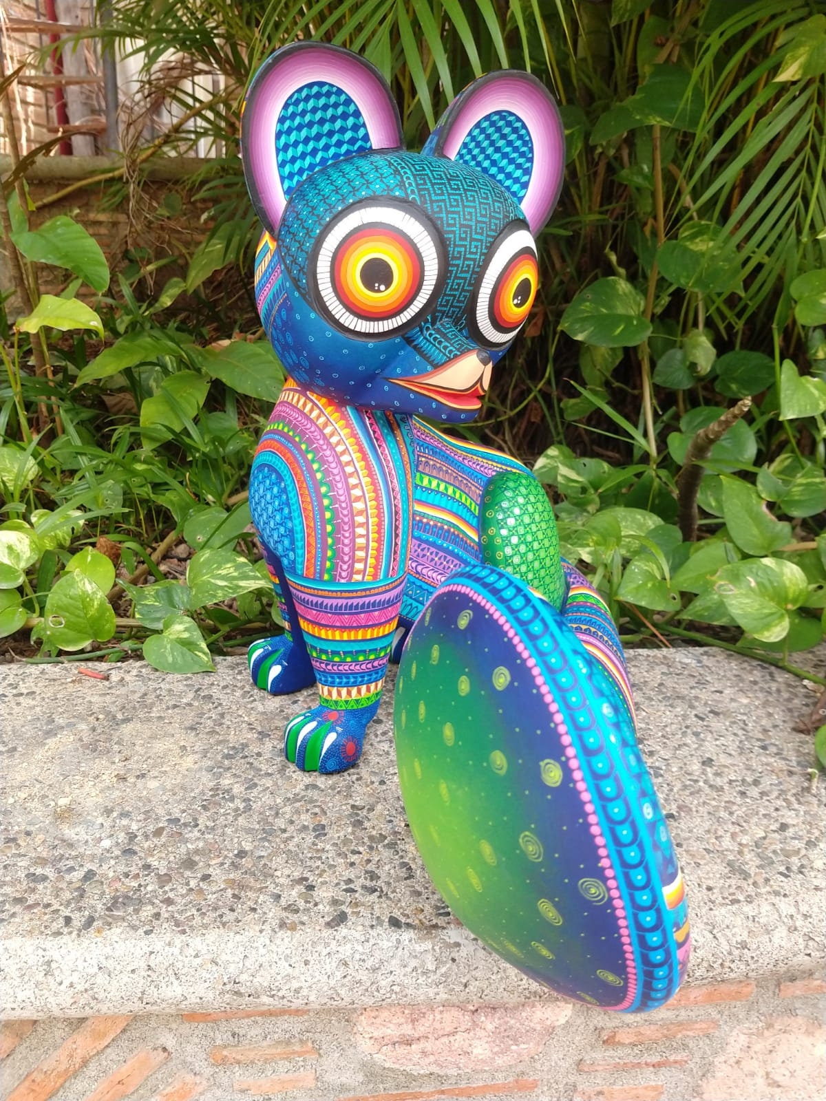 Mexican Oaxacan Wood Carving Fox By Ivan Fuentes PP4103