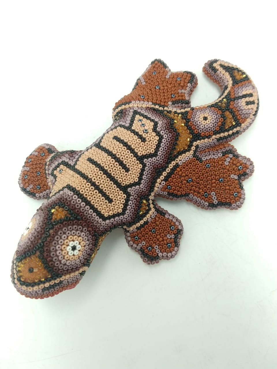 Huichol Indian Hand Beaded Geco By Mayola Villa PP4314