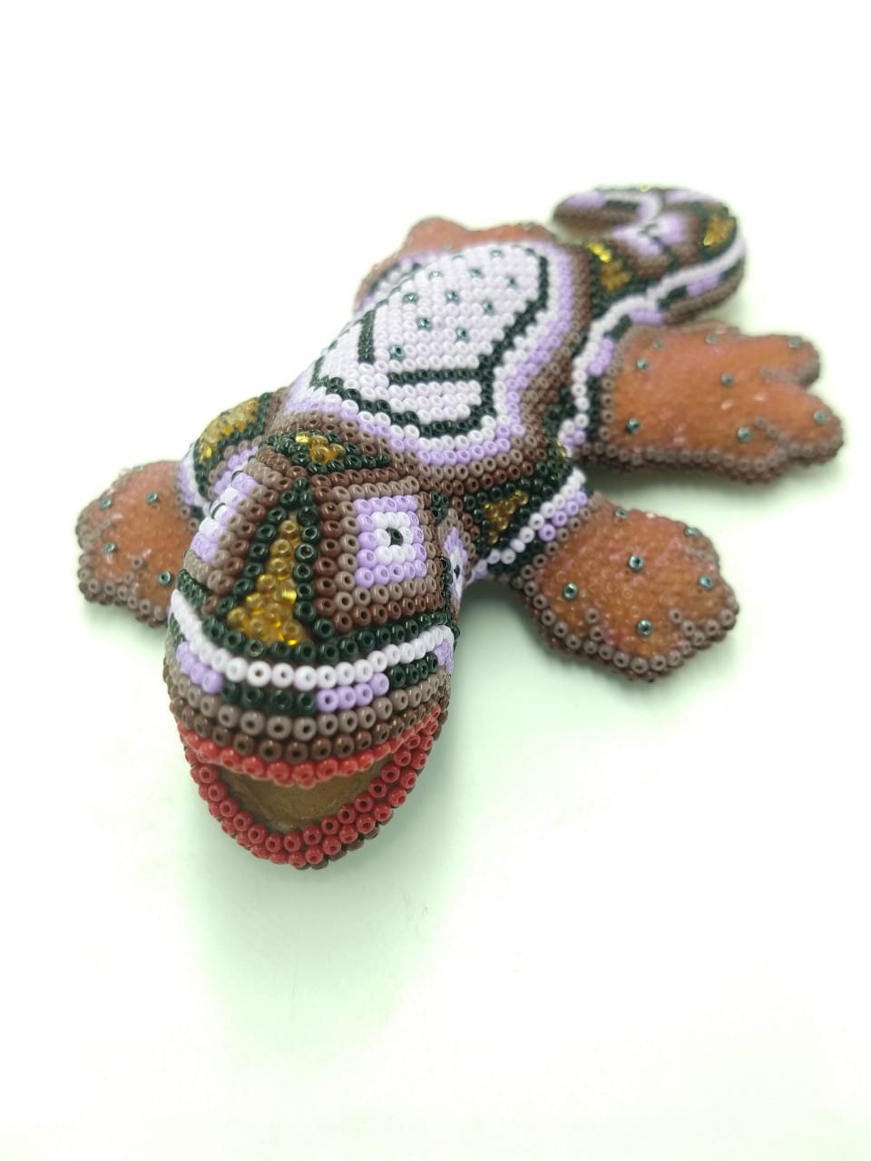 Huichol Indian Hand Beaded Geco By Mayola Villa PP4315