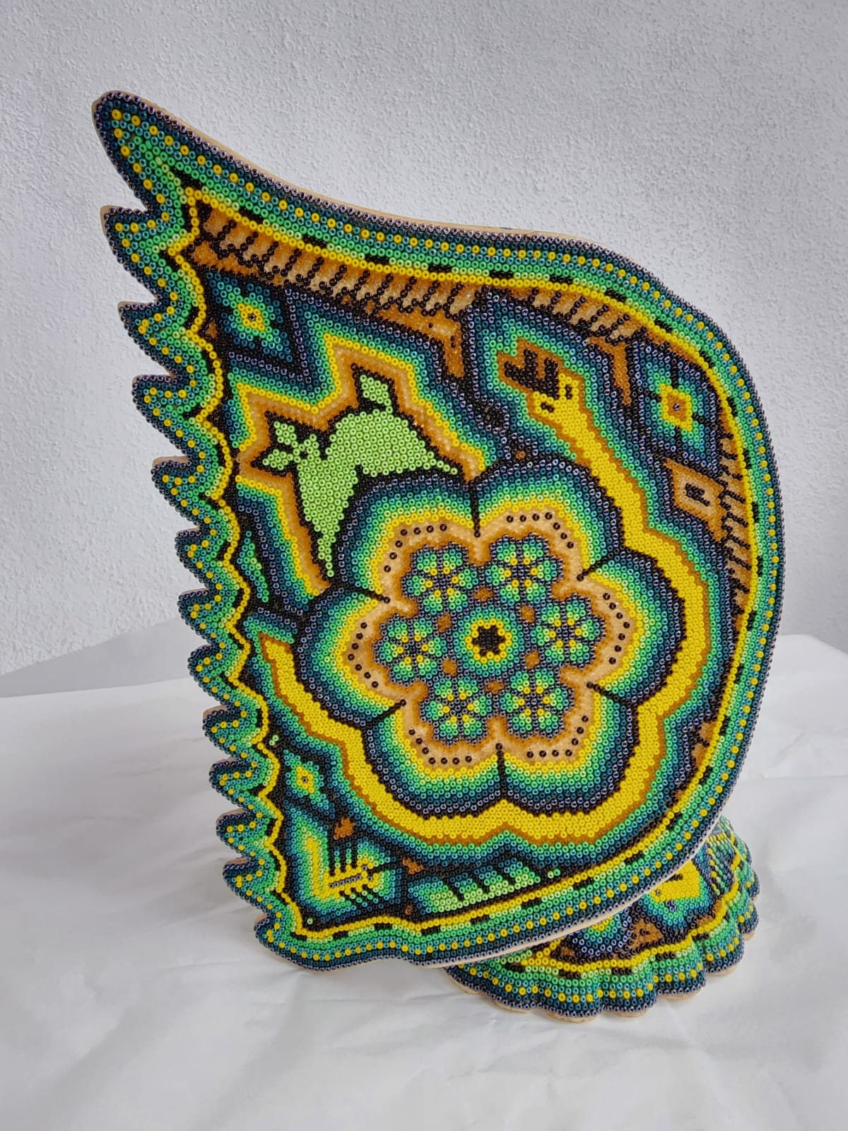 Mexican Folk Art Huichol Beaded Owl by Isandro Villa Lopez PP4141