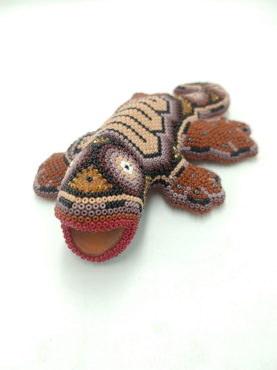 Huichol Indian Hand Beaded Geco By Mayola Villa PP4314