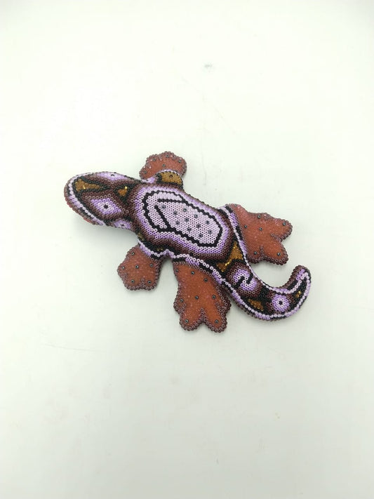 Huichol Indian Hand Beaded Geco By Mayola Villa PP4315