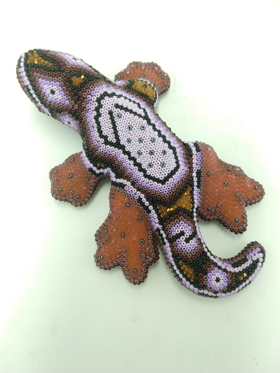 Huichol Indian Hand Beaded Geco By Mayola Villa PP4315