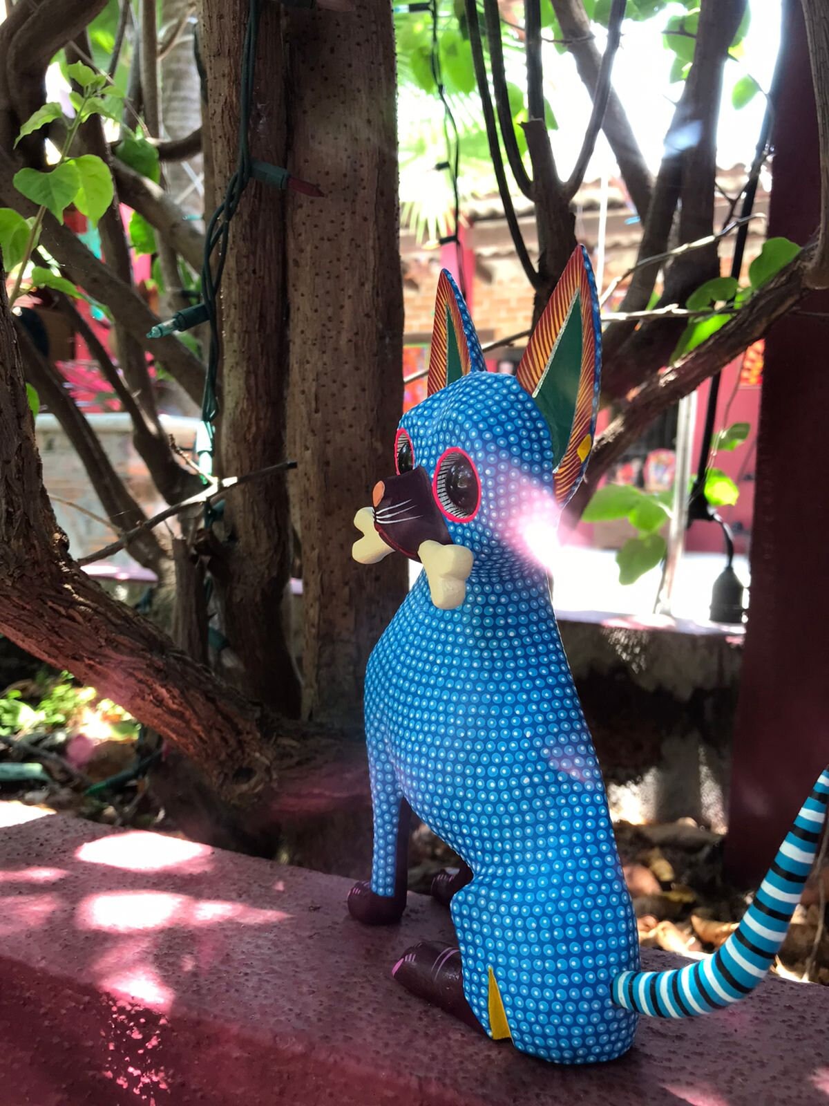 Great Mexican Oaxacan Wood Carving Alebrije Chihuahua By Isaac Fabian PP4540