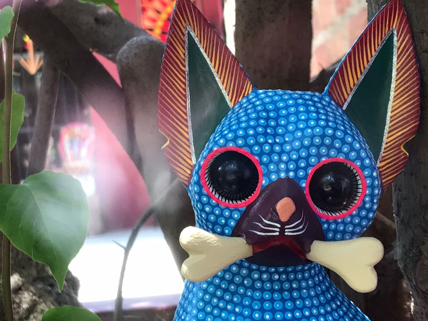 Great Mexican Oaxacan Wood Carving Alebrije Chihuahua By Isaac Fabian PP4540