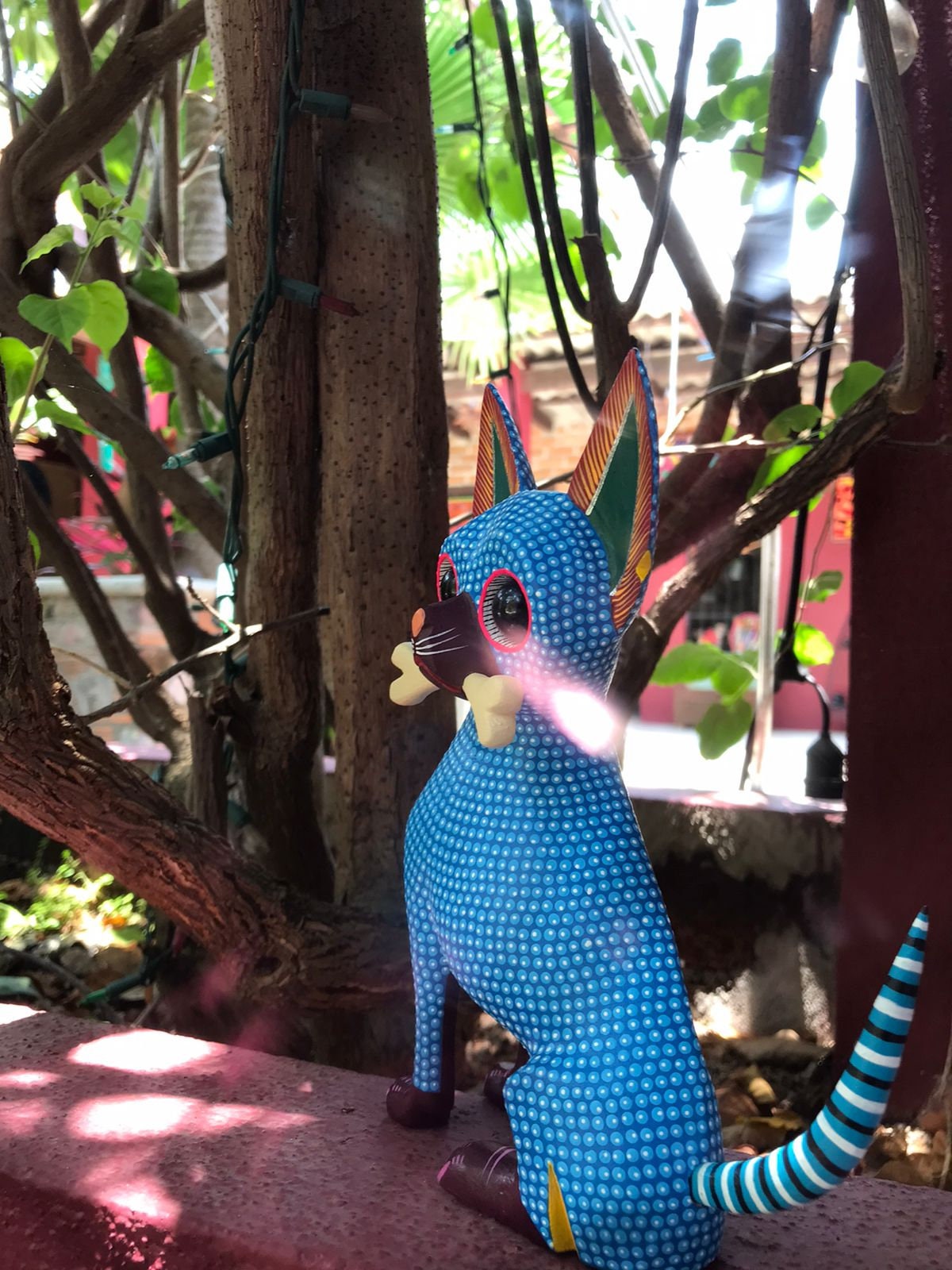 Great Mexican Oaxacan Wood Carving Alebrije Chihuahua By Isaac Fabian PP4540