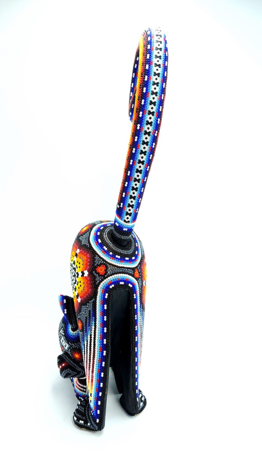 Huichol Hand Beaded Cat By  Santos Bautista PP5001