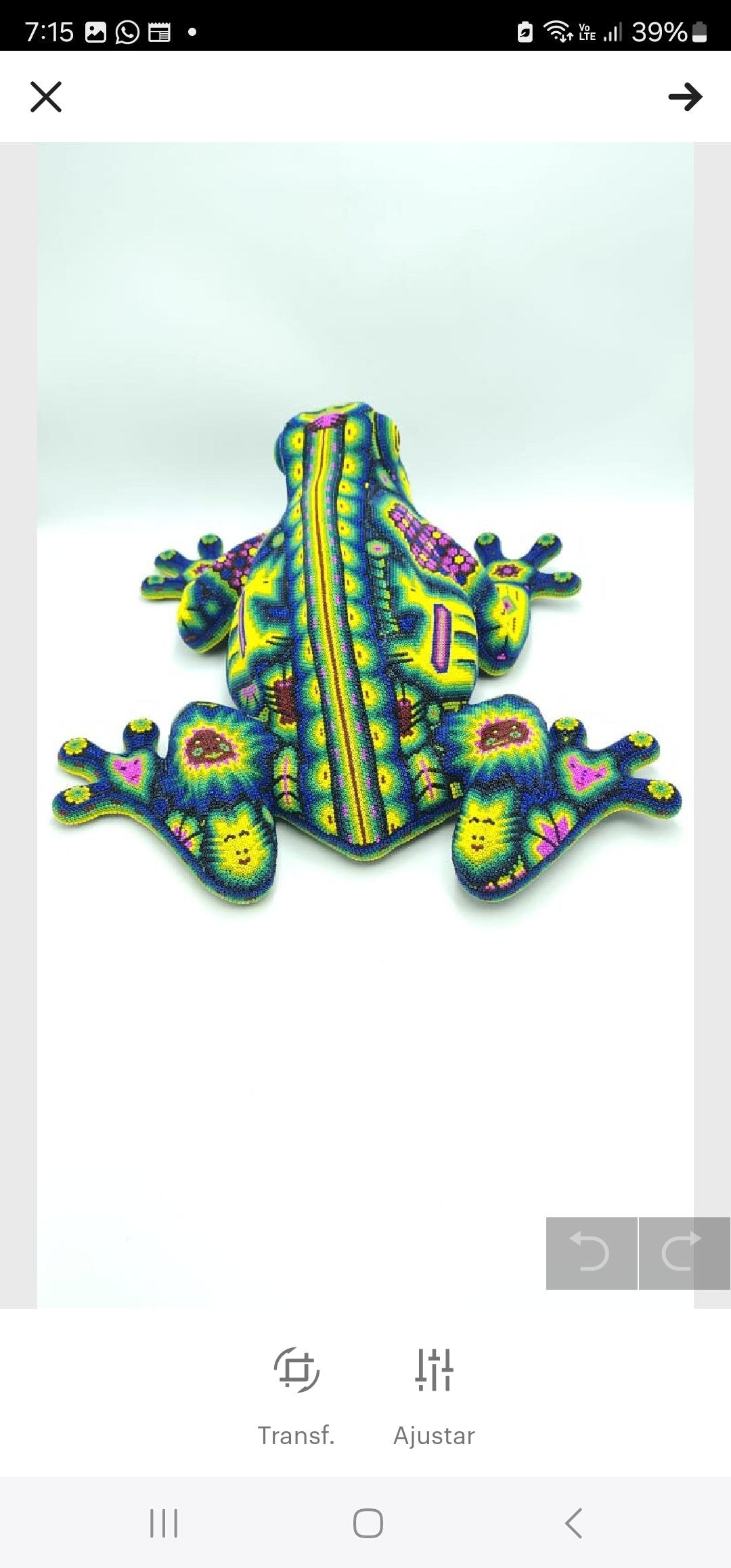 Huichol hand beaded frog pp6327