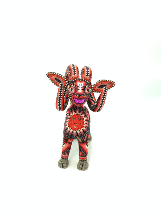 Mexican Folk Art Huichol Beaded Cimarron by Isandro Villa Lopez PP5755