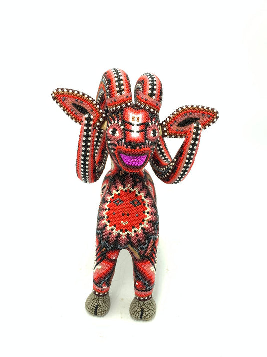 Mexican Folk Art Huichol Beaded Cimarron by Isandro Villa Lopez PP5755 Oaxaca