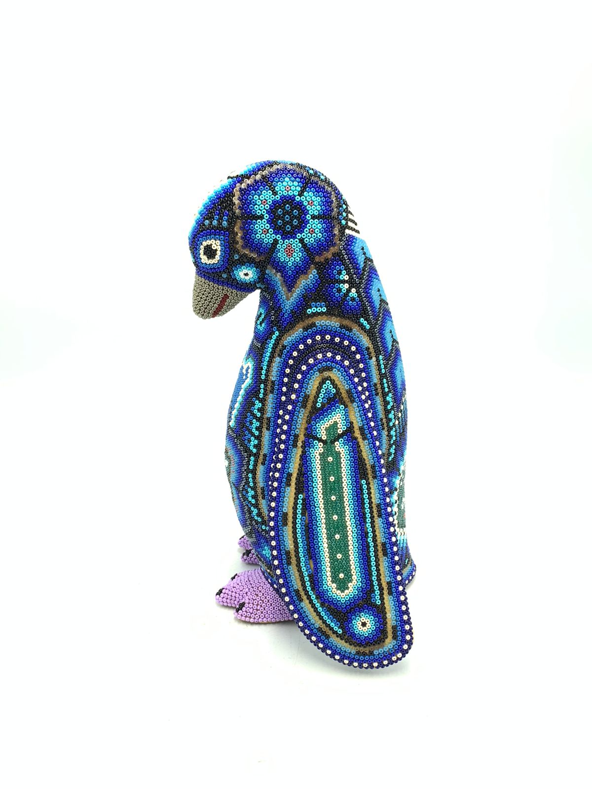 Mexican Folk Art Huichol Beaded Penguin by Isandro Villa Lopez PP5761