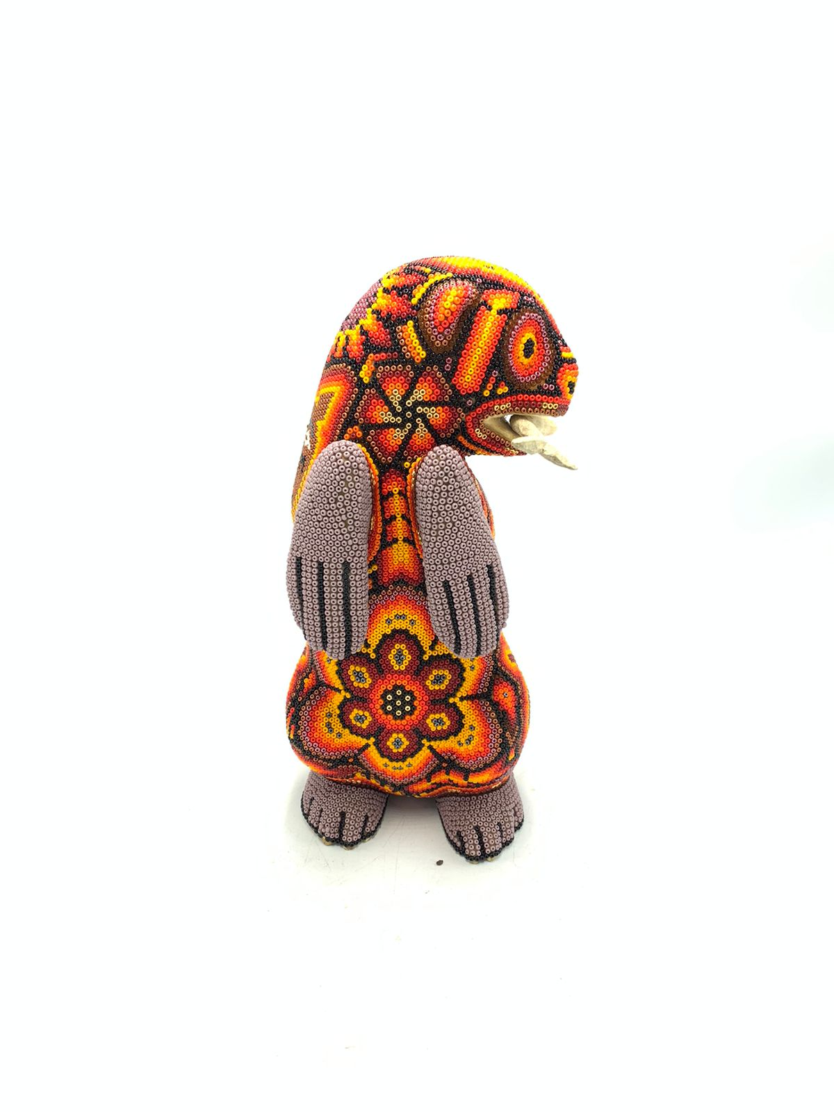 Mexican Folk Art Huichol Beaded Otter by Isandro Villa Lopez PP5757