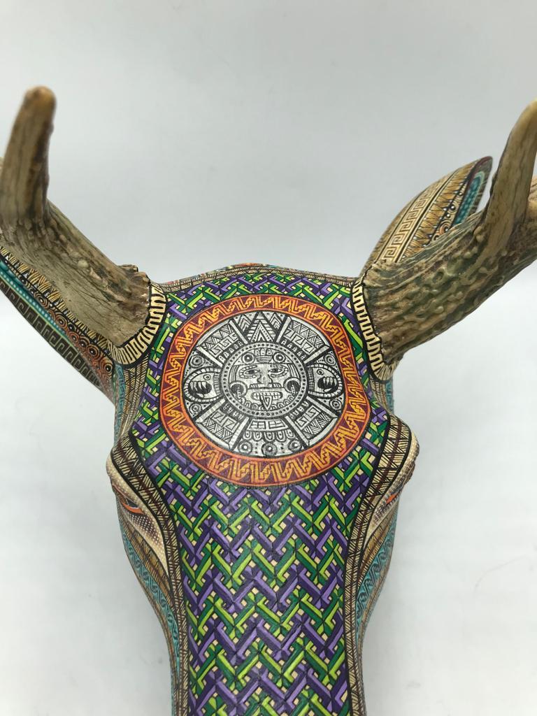 Great Oaxacan Wood Carving  Alebrije Deer By Manuel Cruz  PP5670