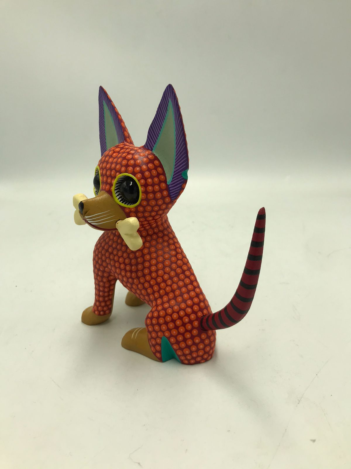 Mexican Oaxacan Wood Carving Alebrije Chihuahua By Isaac Fabian PP5837