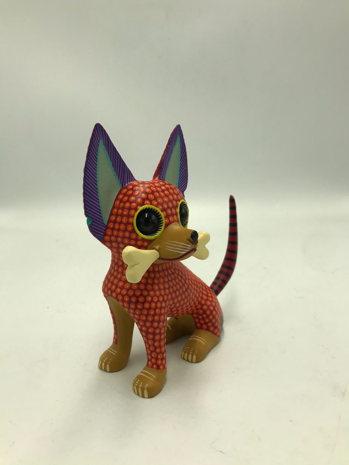Mexican Oaxacan Wood Carving Alebrije Chihuahua By Isaac Fabian PP5837